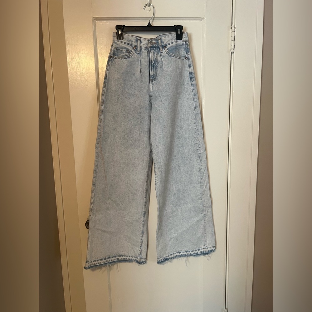Express Light Blue Wide-Leg Women Jeans